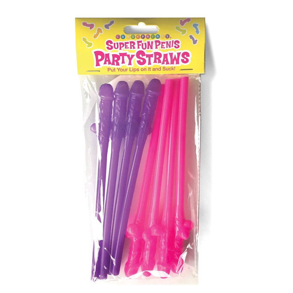Super Fun Penis Party 8″ Straws 8 Count Bachelorette Party Favors