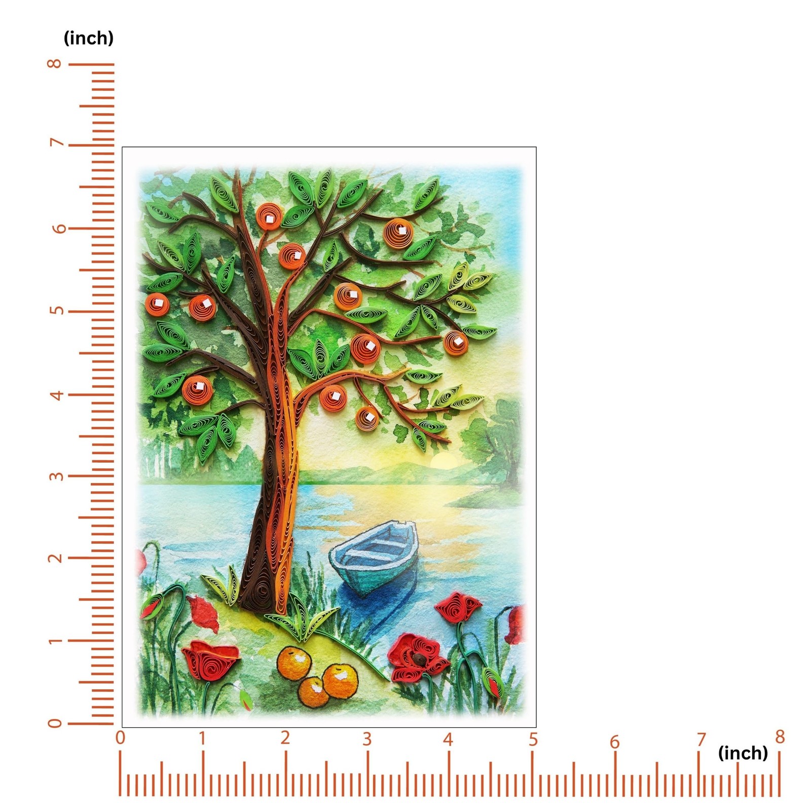 QUILLCRAFT Seasonal Greeting Card, Summer Viber 6 inches x 6 inches, Green