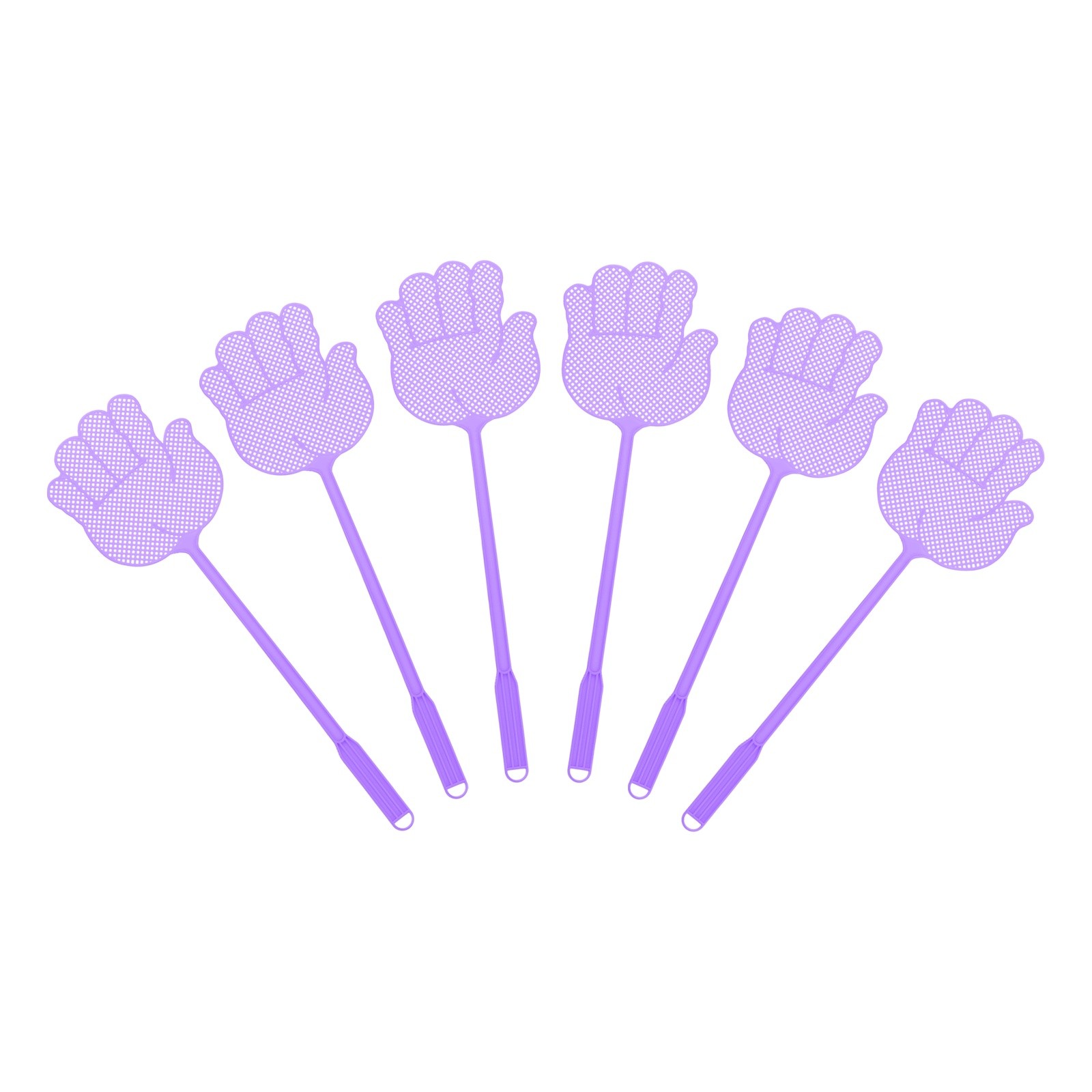6pcs for Swatter Flies 15×14.5cm with Long Handle Resistant Purple