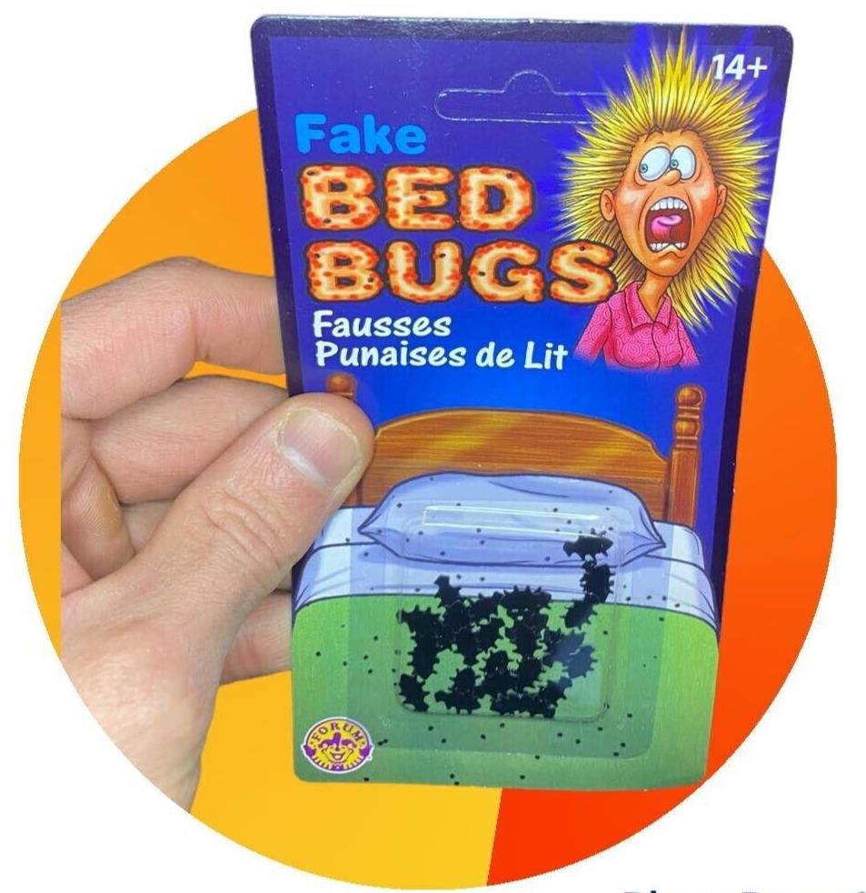 2 Packs FAKE BLACK BED BUGS Tiny Mini Tick Prank Joke Gag Gift House Bedding