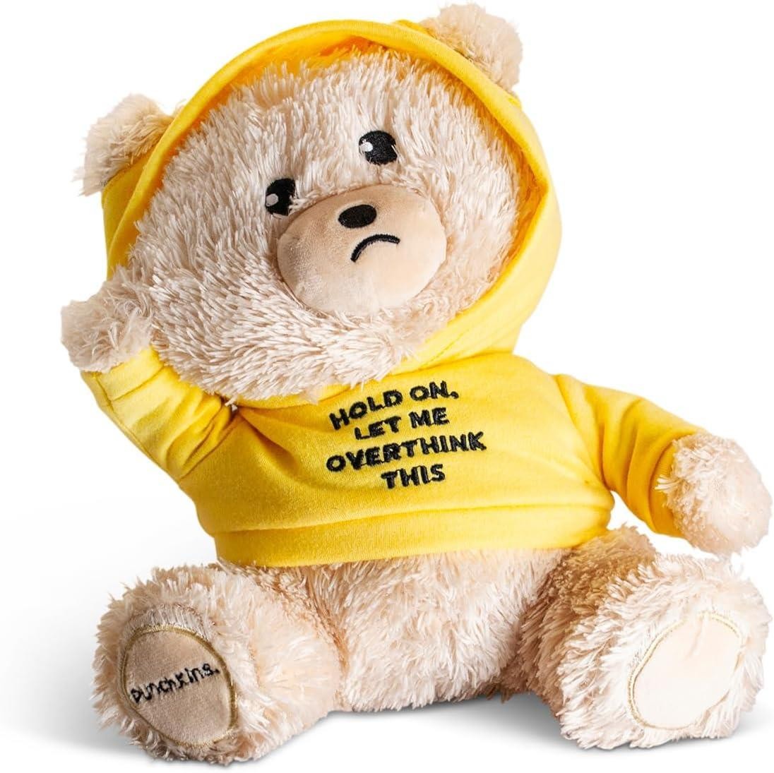 Punchkins 🐻 “Let Me Overthink This” Teddy Bear Plushie – Gift for Overthinkers
