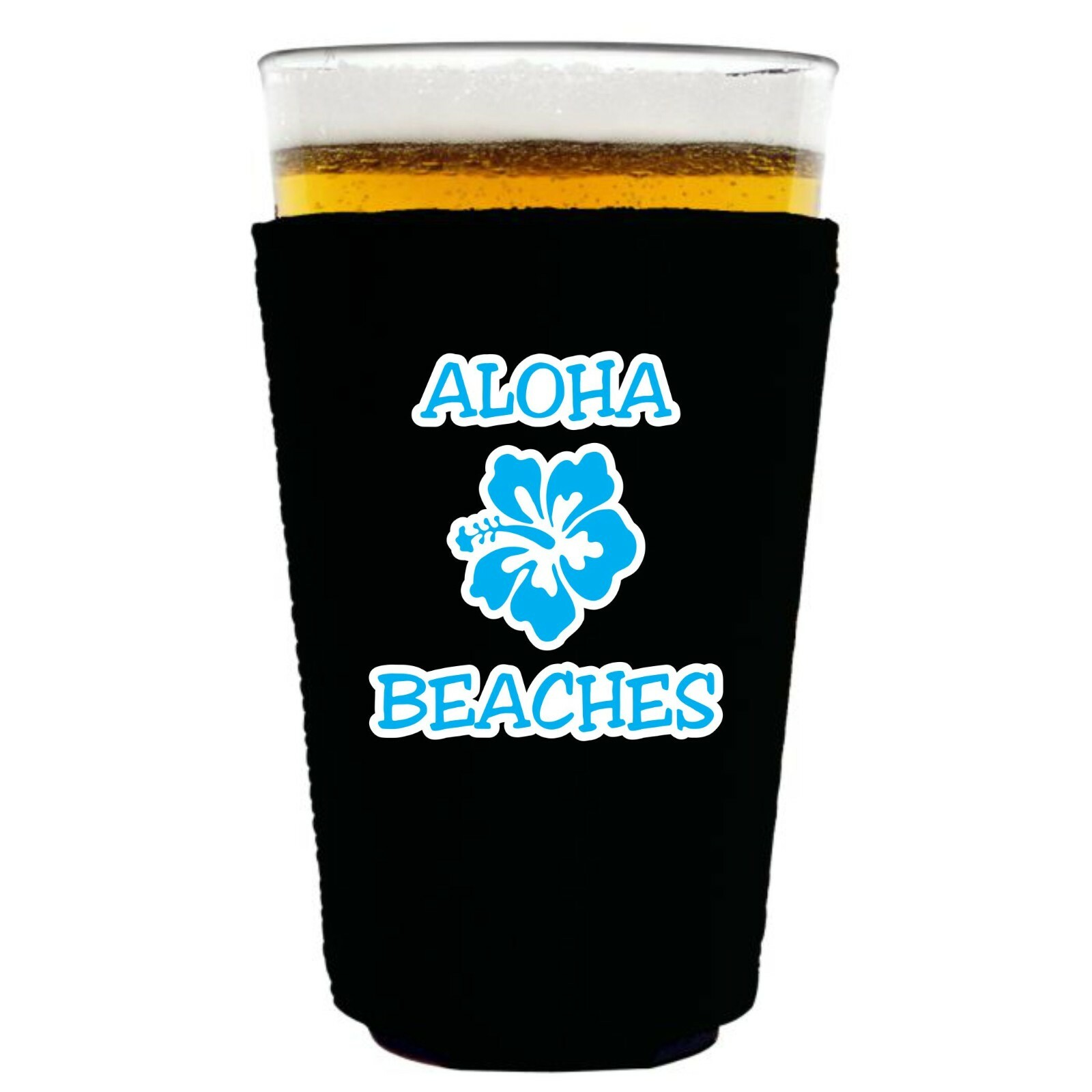 Aloha Beaches Neoprene Collapsible Pint Glass Coolie; choice of colors