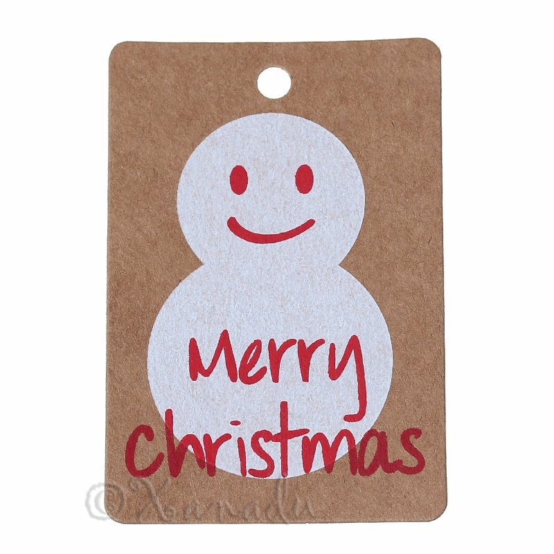 Merry Christmas Snowman Wholesale Paper Gift Tags P2917 – 20, 50 Or 100PCs
