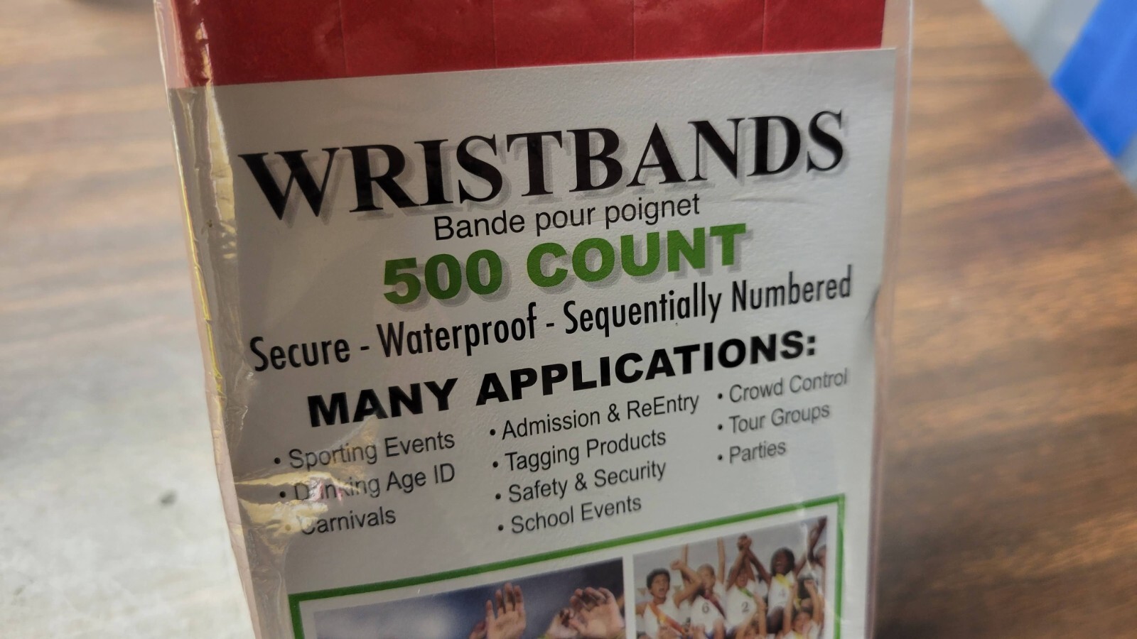 New Wristbands Red Numbered Admission Party Clubs Event Bar 500 Pc Lot