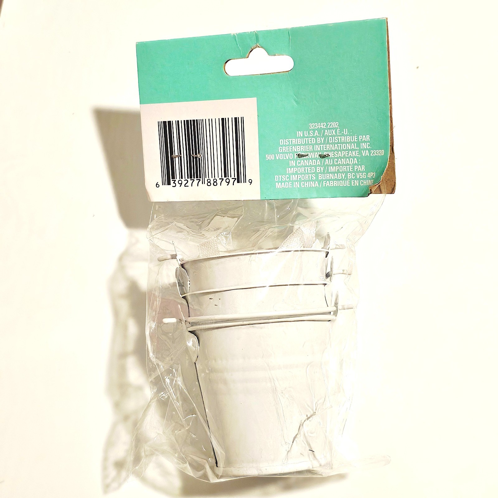 White Tin Pail Bucket with Handle, Set of 3 Party Favor, 6 Inch, Small Gifts
