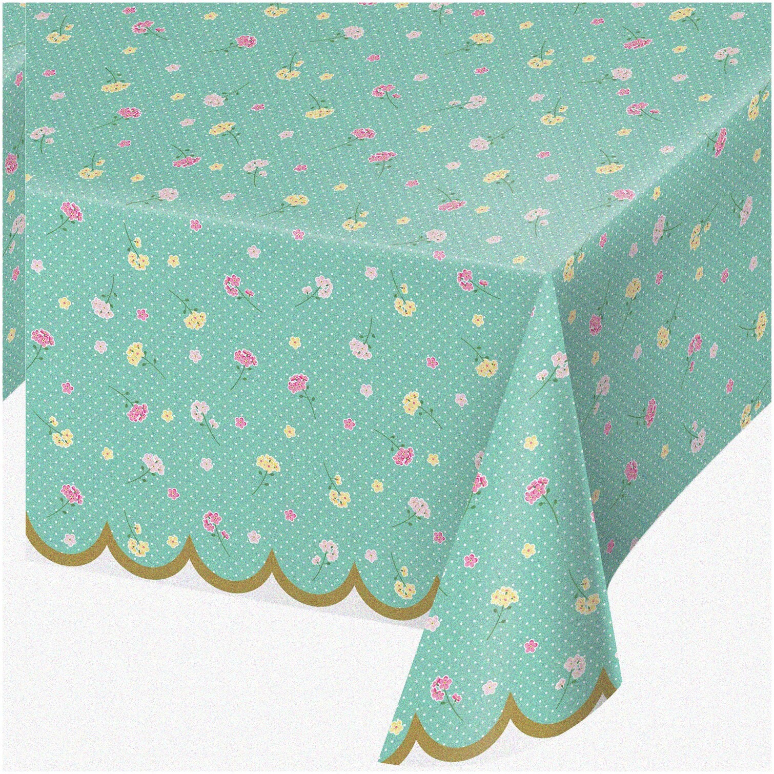 Colorful Floral Plastic Tablecloth 54×102 inches