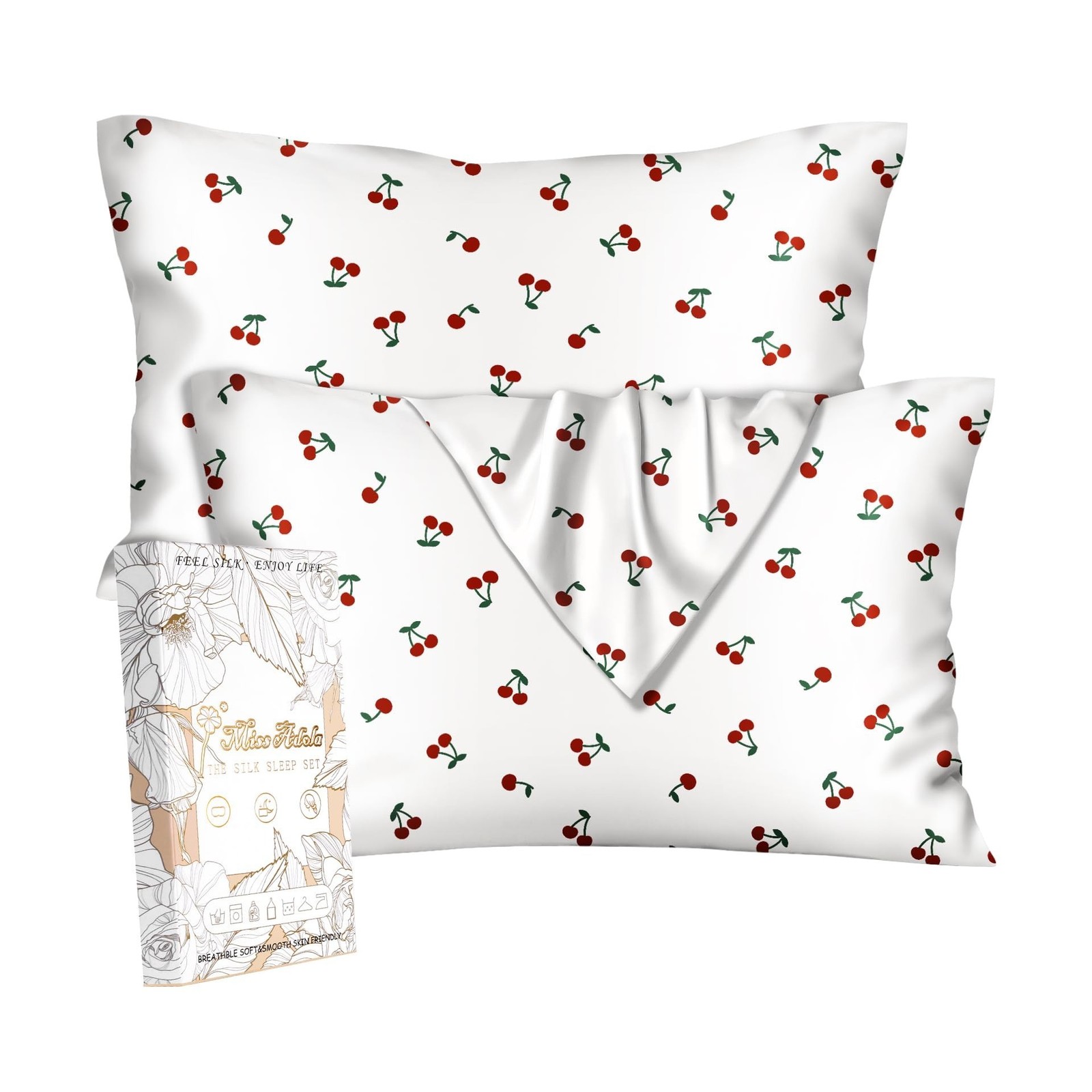Miss Adola Silk Pillowcase 2 Pack – Pillow Cases 20″ x 26″ Standard… Fast Ship