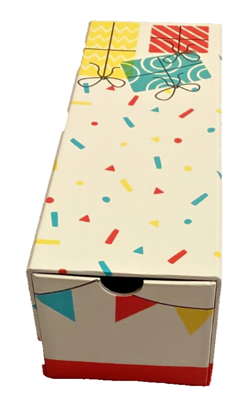 Happy Birthday Gift Present Drawer Box Cardboard Confetti 9″ x 3.5″ x 3.5″