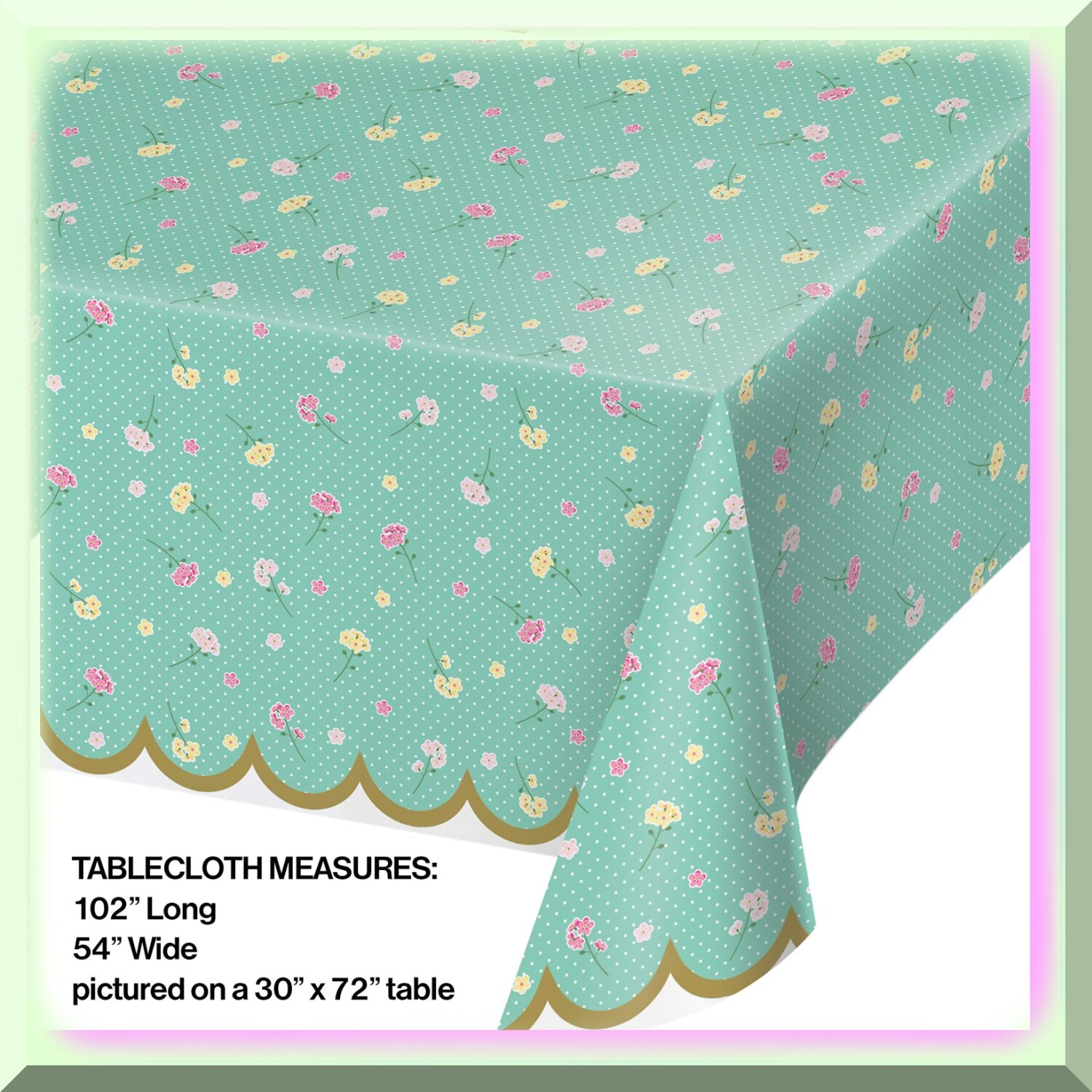 Colorful Floral Plastic Tablecloth 54×102 inches
