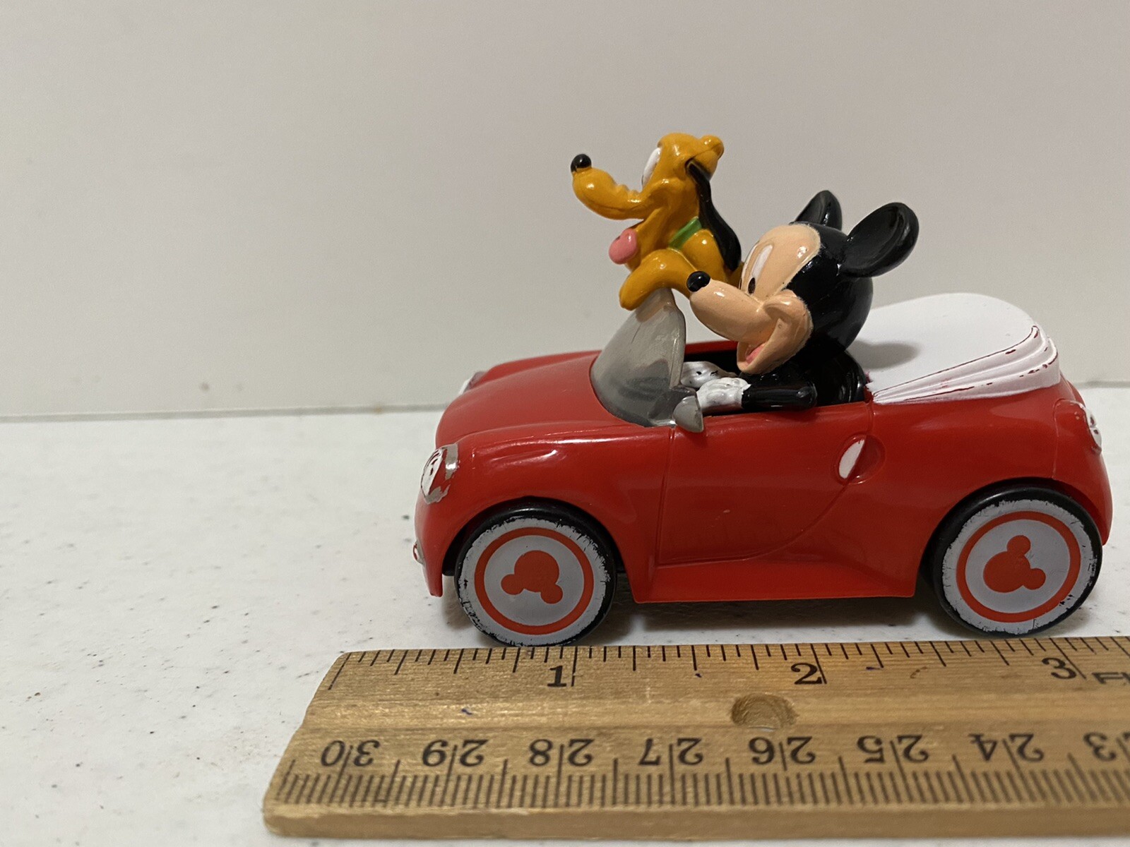DecoPac Mickey Mouse and Pluto in Rolling Red Car Cake Topper Disney