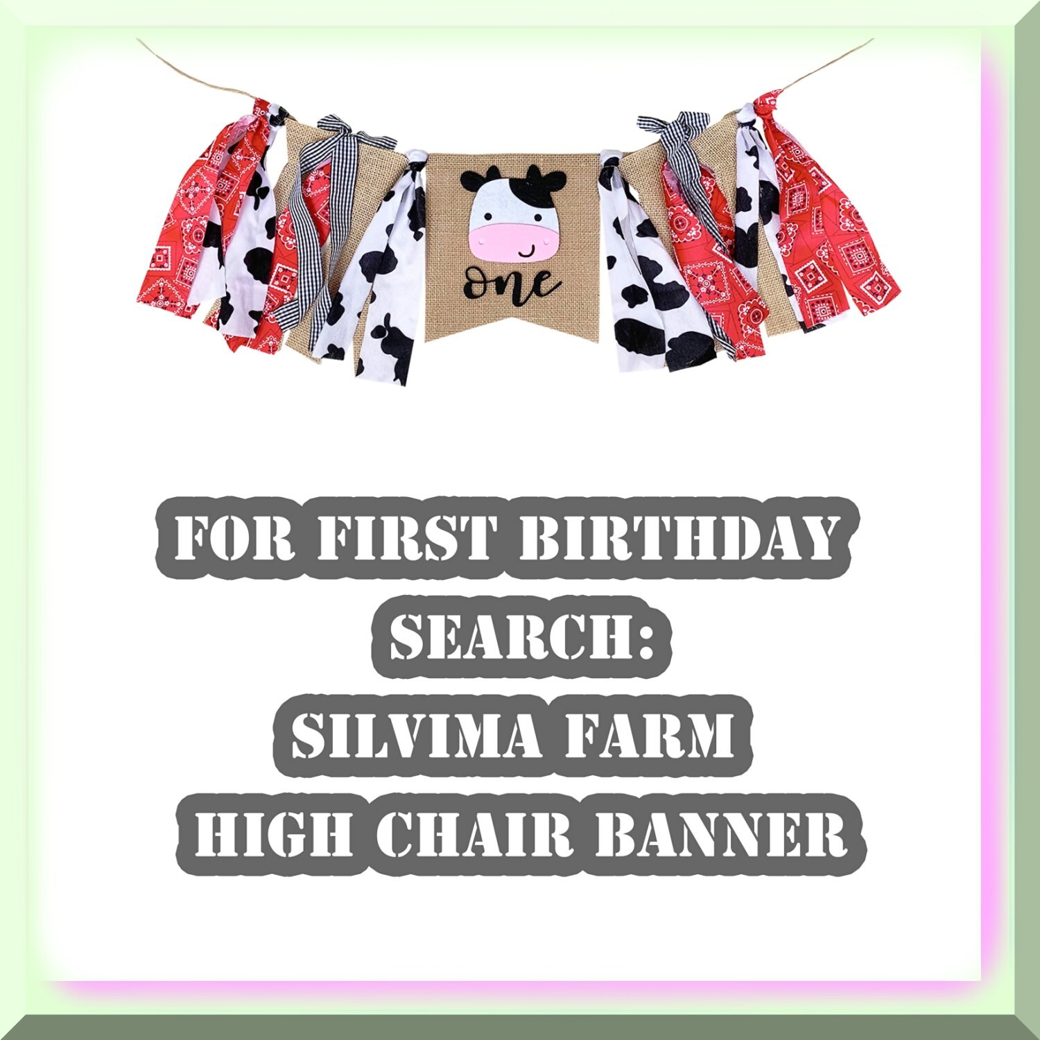 First Birthday Farmyard Animal High Chair Banner