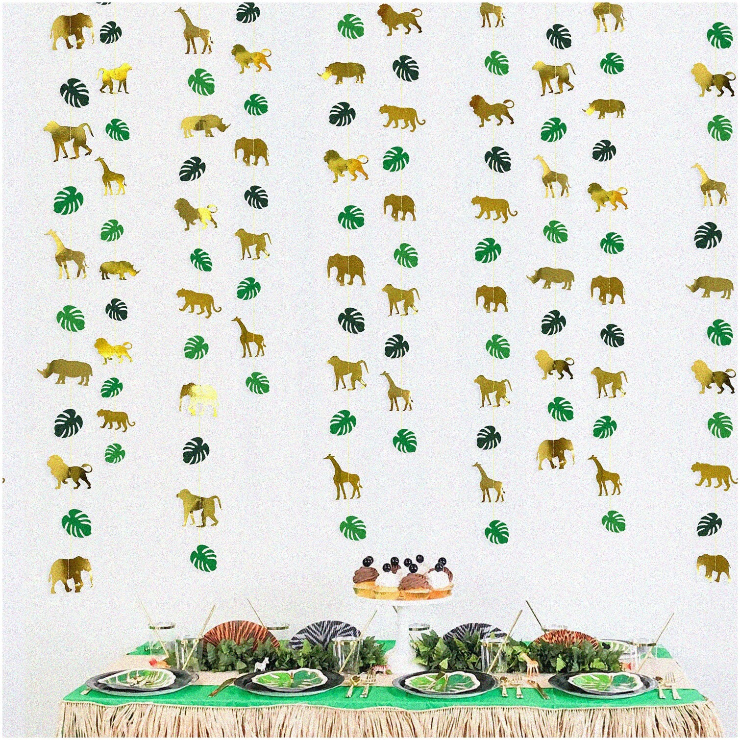 Jungle Safari Gold Animal Palm Leaf Garland