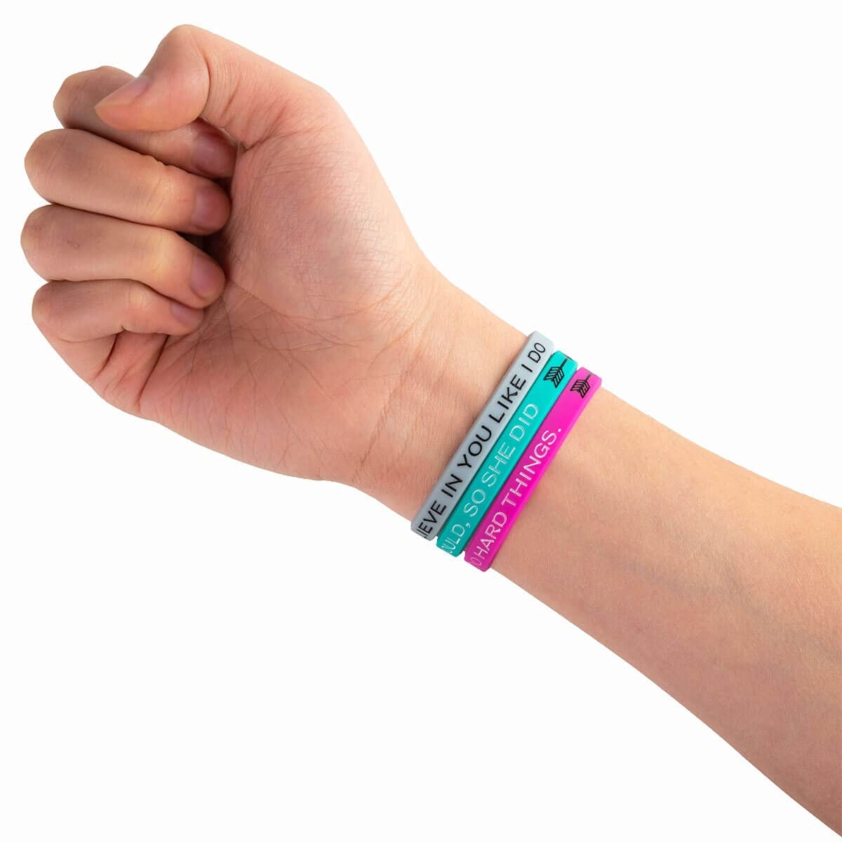 Inspirational Silicone Bracelets for with Motivational Engraved Mantra – Posi…