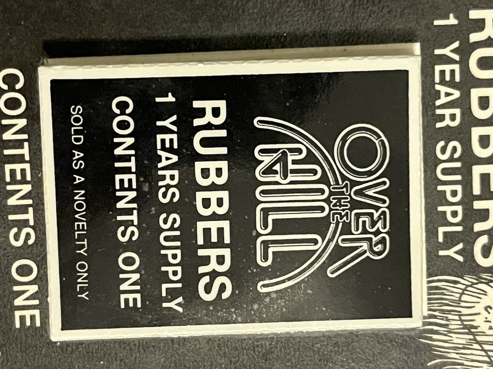 Vintage “Over The Hill Rubbers” 1 Years Supply, Contents One. Over The Hill Gag