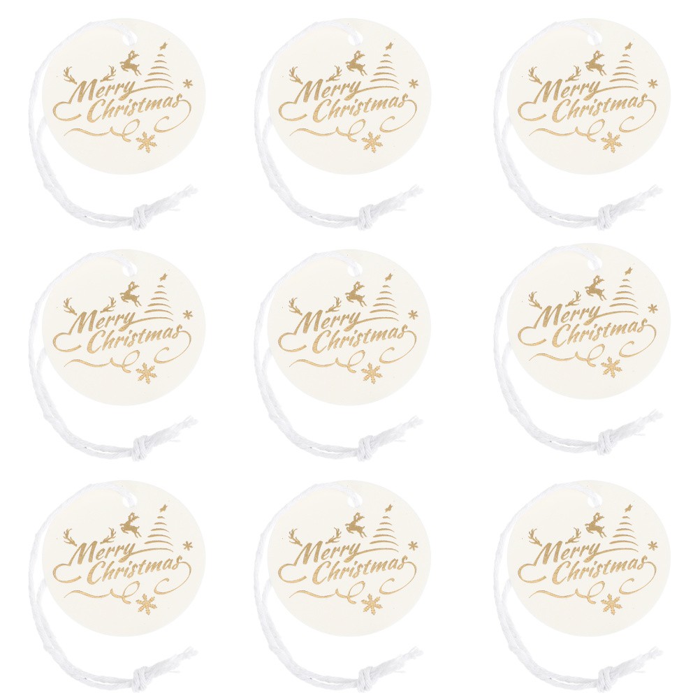 100Pcs White Paper Gift Tags for Christmas Durable Cardstock Hanging Decorations