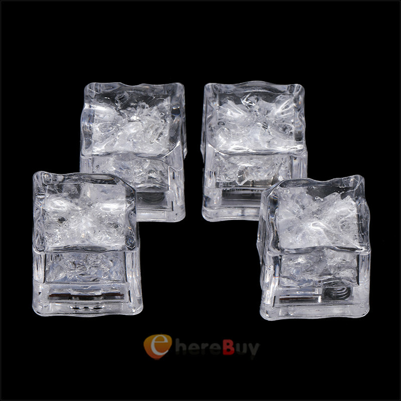 20 Pcs Multi Color & Rainbow Flash Light Up Ice Cube Glow LED 6 colors & on/off