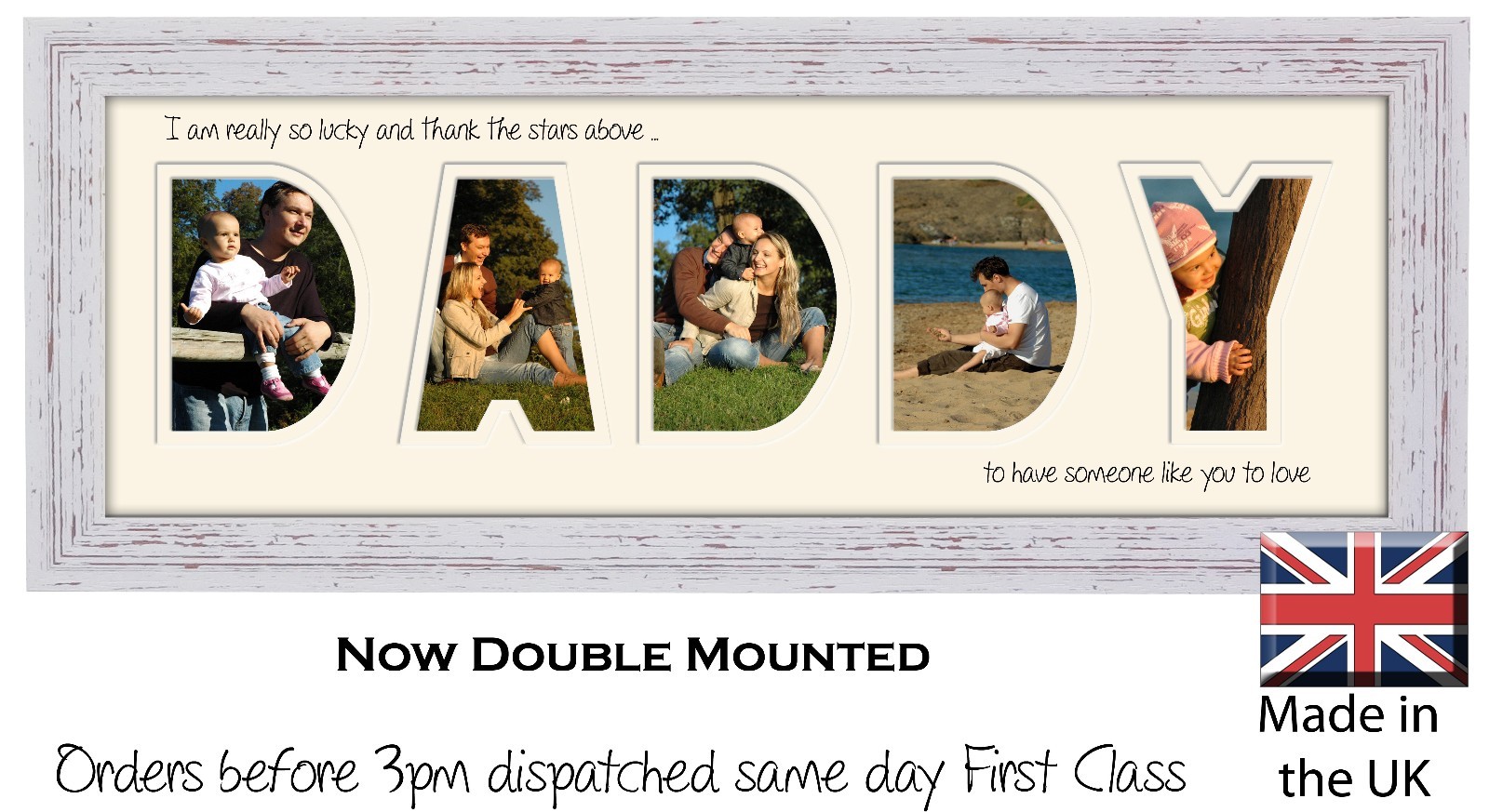Daddy Thank the Stars Word Name Letters Photo Frame by Photos in a Word 897A20X8