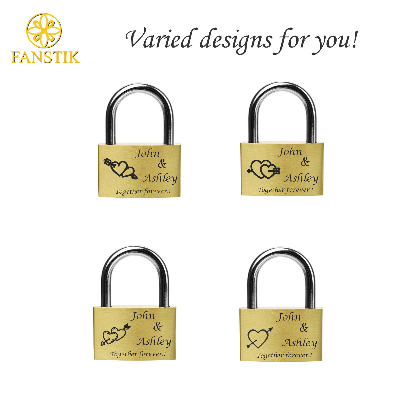 Custom Engraved Padlock (Made in USA) Anniversary Padlock, Wedding Padlocks