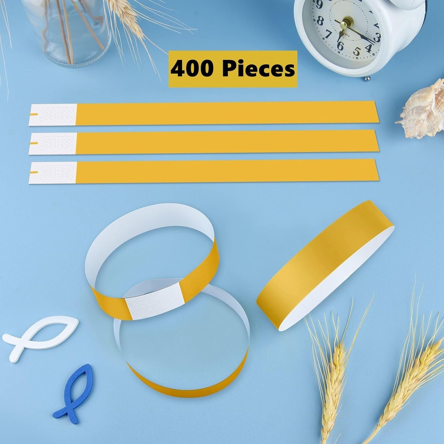 400 Pcs Gold Paper Event Wristbands Arm Bands Event Bracelets for Party Event…