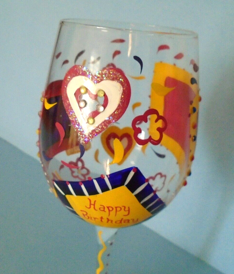 Birthday Girl Wine Glass Birthday Party Gift Lolita Brand Hand-Painted