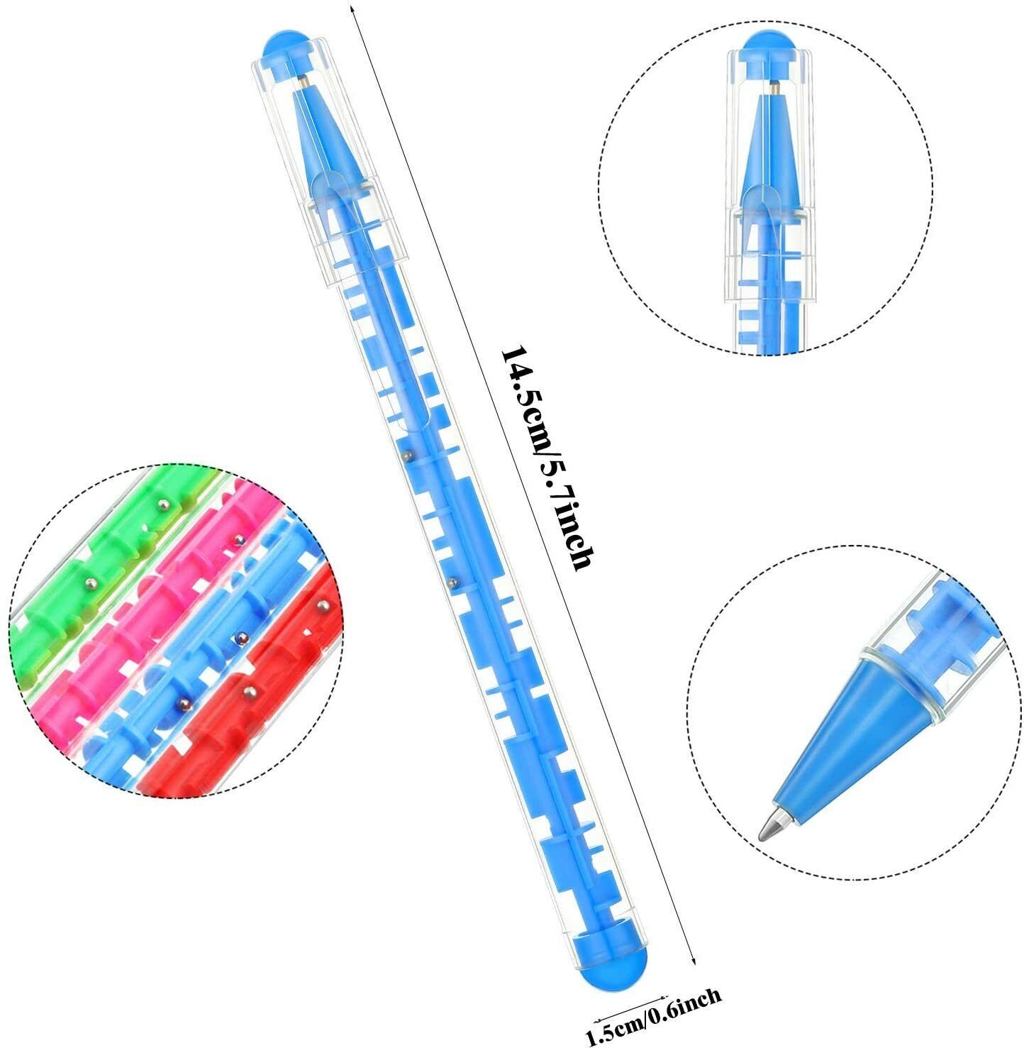 288 MAZE PUZZLE School Office Pen “Built in Balls” Fidget Game Child Toy (24 dz)