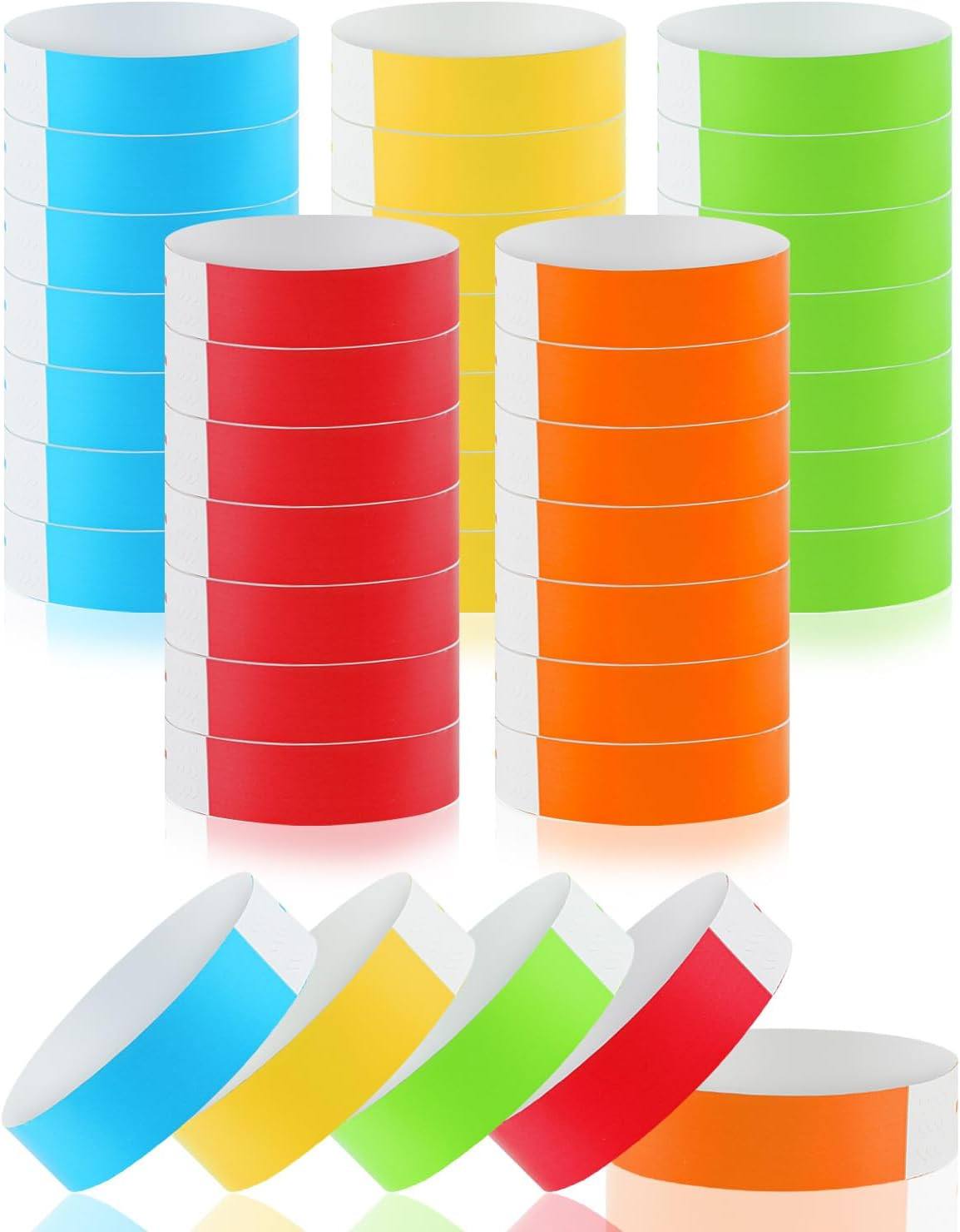 500 Pcs Wrist Bands, Paper Wristbands for Events, Adhesive Colored Wristbands