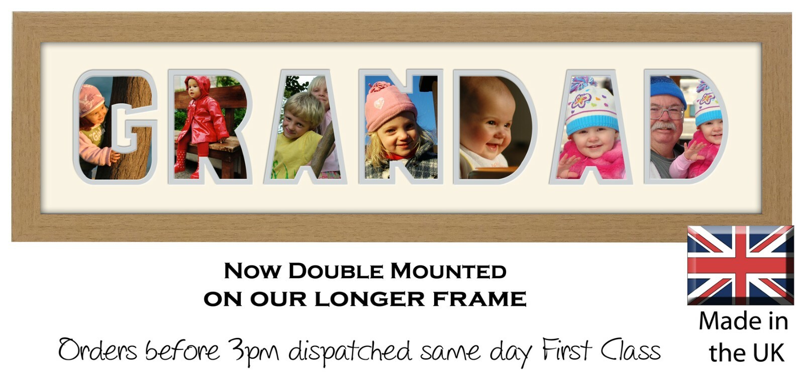 Grandad Photo Frame Letter Word Name Frame Double Mounted