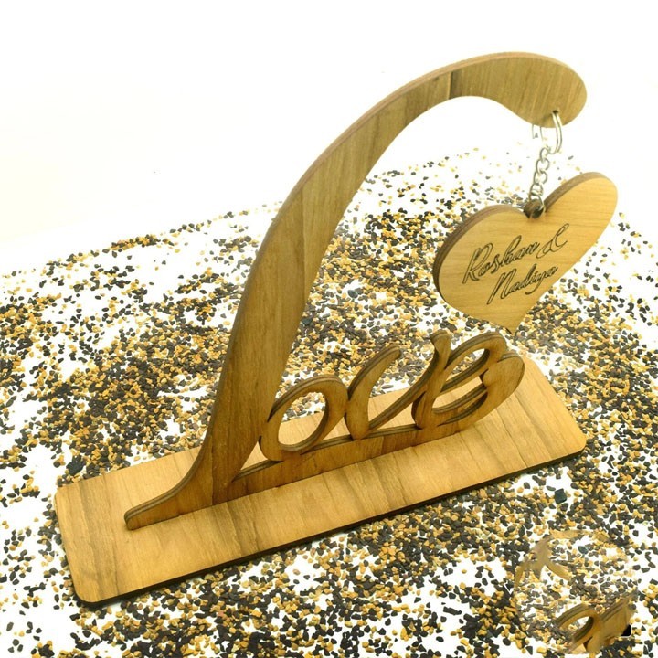 Personalized Love heart Wooden Birthday Gift With Your Text For anniversary or A