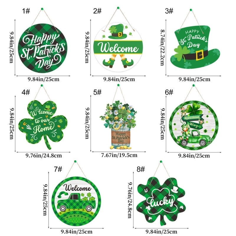 Shamrock Party Sign Welcome Door Sign for Patrick s Day Home and Shop Decors