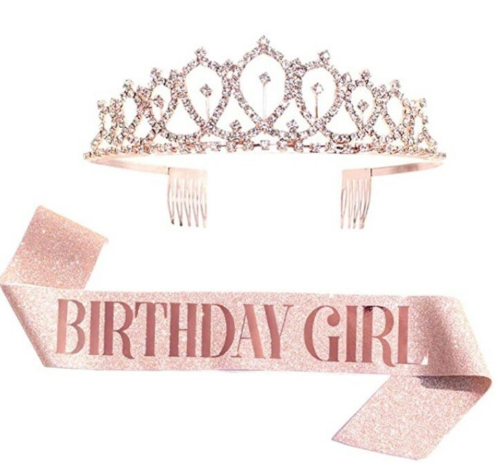 kit de tiara con banda para cumpleañera, corona para cumpleañera, tiara para bod