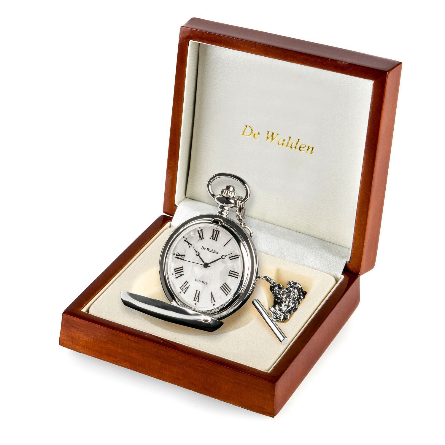 Great Grandson Boys Christening Gift Engraved Boy’s Pocket Watch in Wood Box MOP