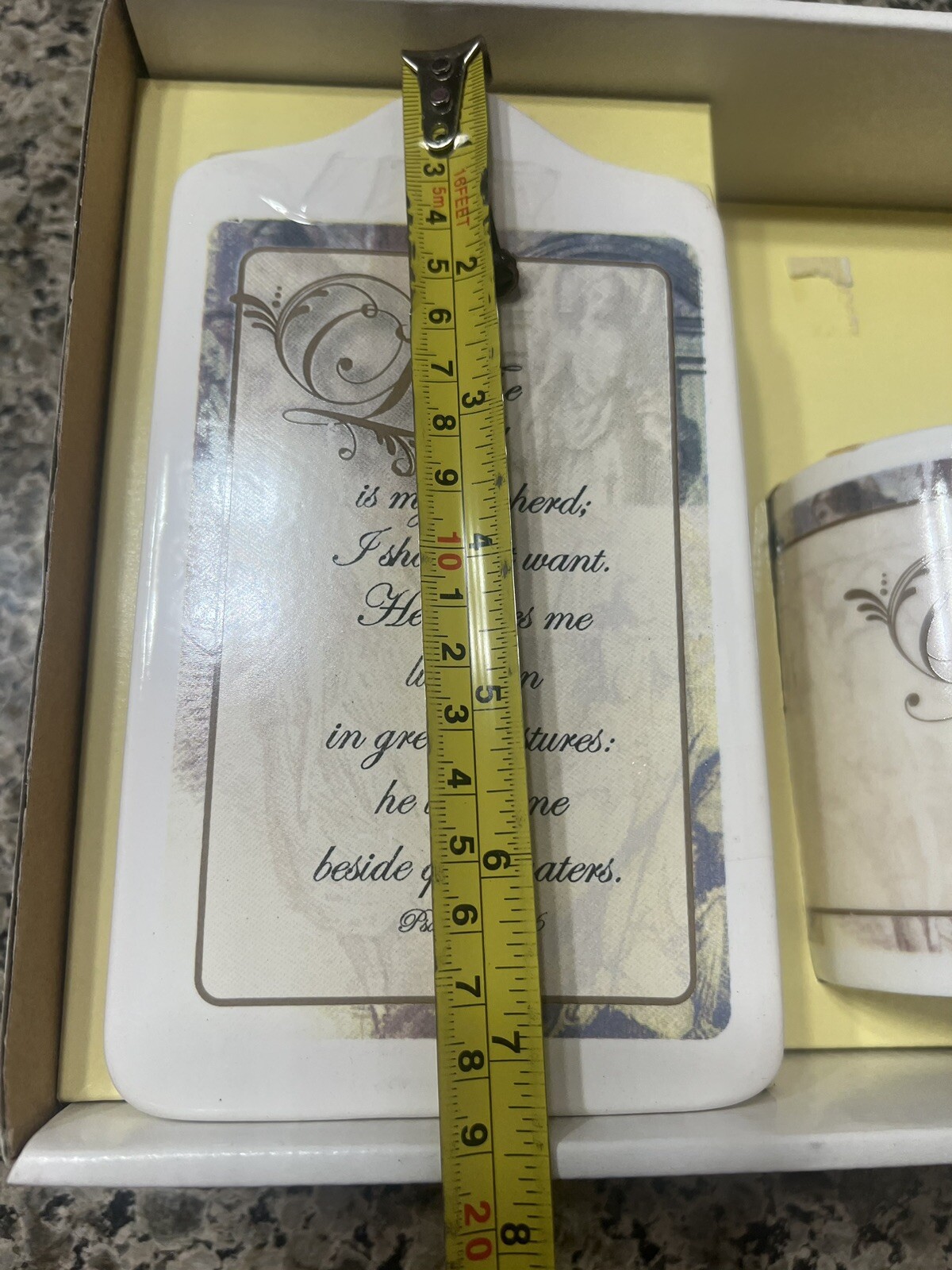 Daily Blessing Gift Set With Coffee Cup & Ceramic Wall Plaque Psalm 23:1-6
