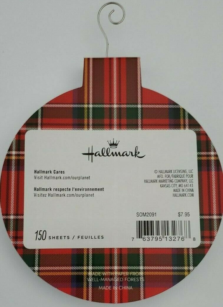 NEW Hallmark – Scottie Dog Tartan Round Memo Pad Block Notes – 150 Sheets