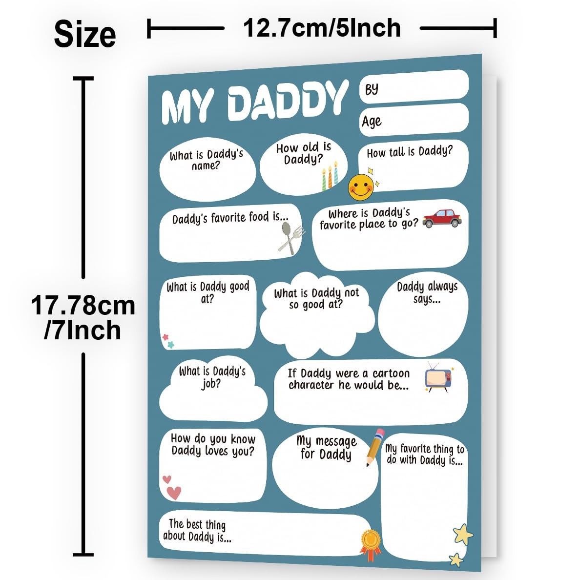 WowBefun Funny Fathers Day Card & Gifts from Kids | Happy 5×7 inches, J Style