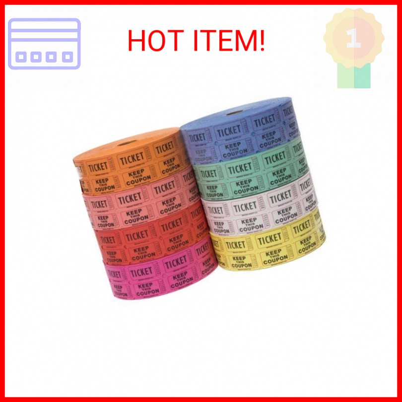 Indiana Ticket Company 56759 Raffle Tickets, (4 Rolls of 2000 Double Tickets) 8,