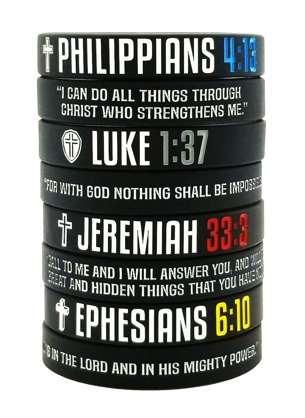 (8-Pack Christian Bible Verses Silicone Bracelets | Religious Gifts Wristband…