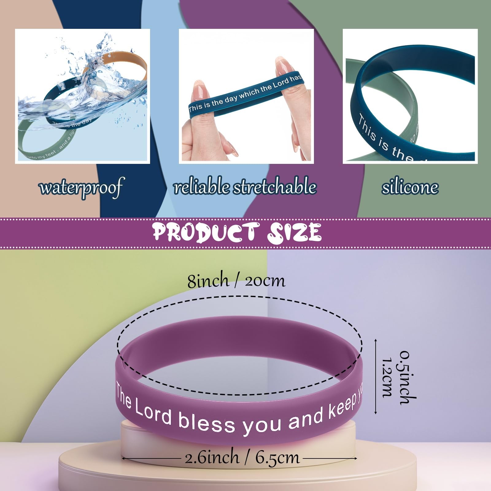240 Pieces Bible Verses Bracelets Motivational Scripture Bracelets Bulk