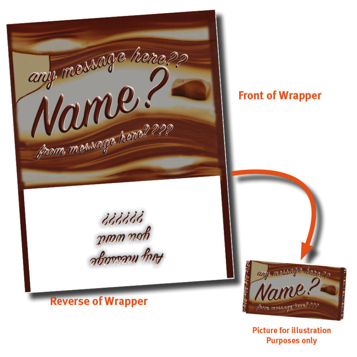 CHRISTMAS PERSONALISED CHOCOLATE BAR WRAPPER fits Galaxy 110g VARIOUS GIFT IDEA