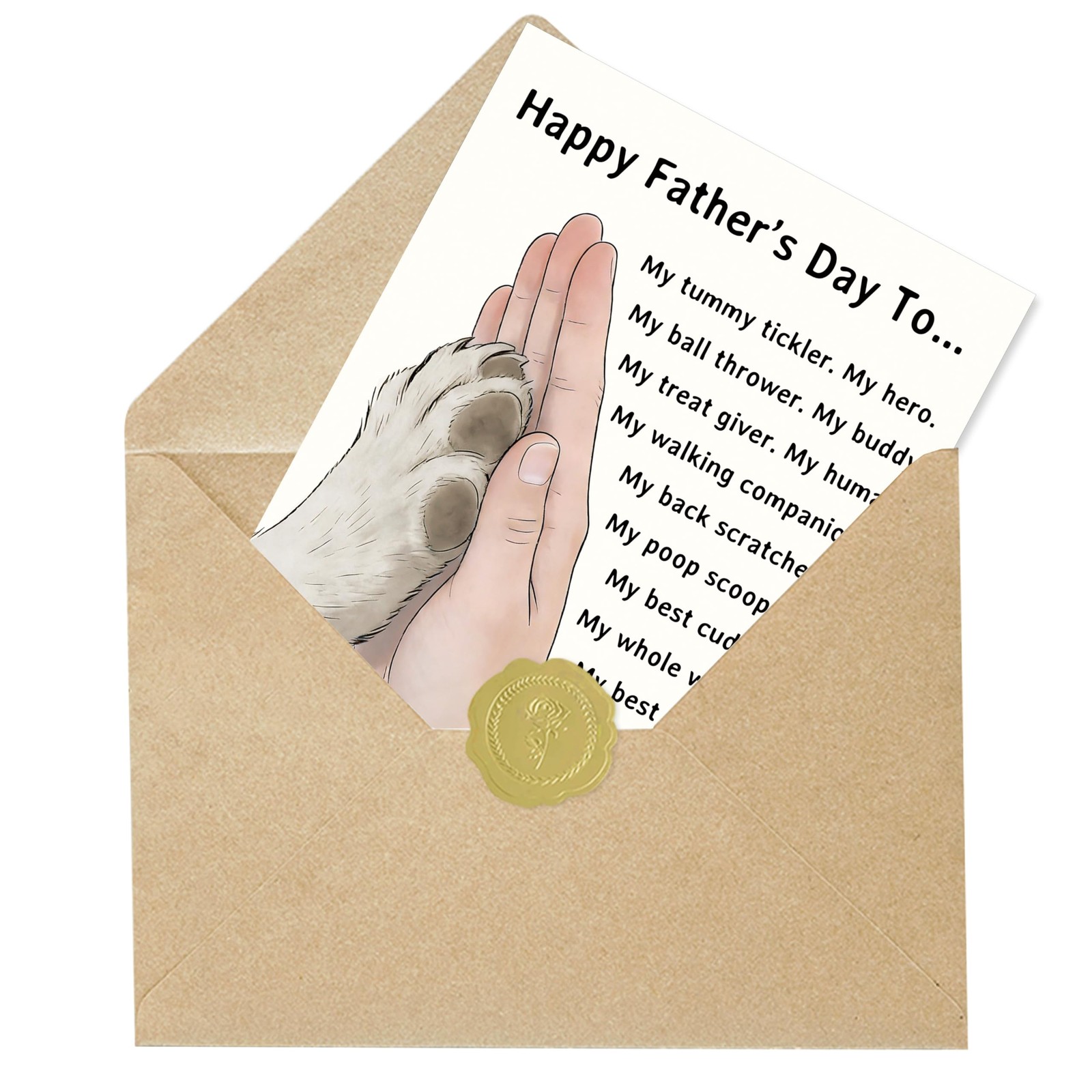 IDU Fathers Day Card Gifts, Dog Dad 7 x 5 inches, ZN-500