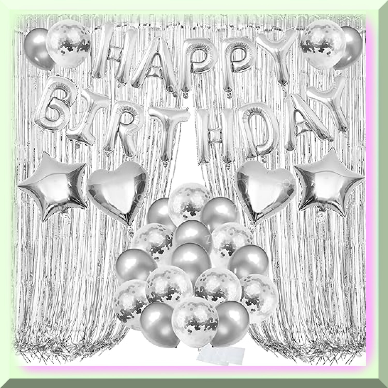 Silver Birthday Party Decorations Kit