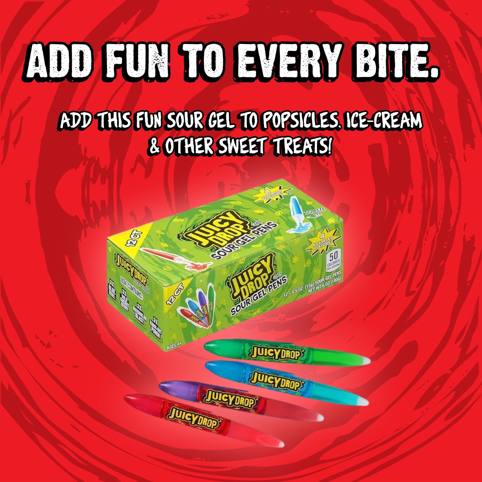 Juicy Drop Sour Candy Gel Pen, 12 Ct Pens 12 Count Box, Blue