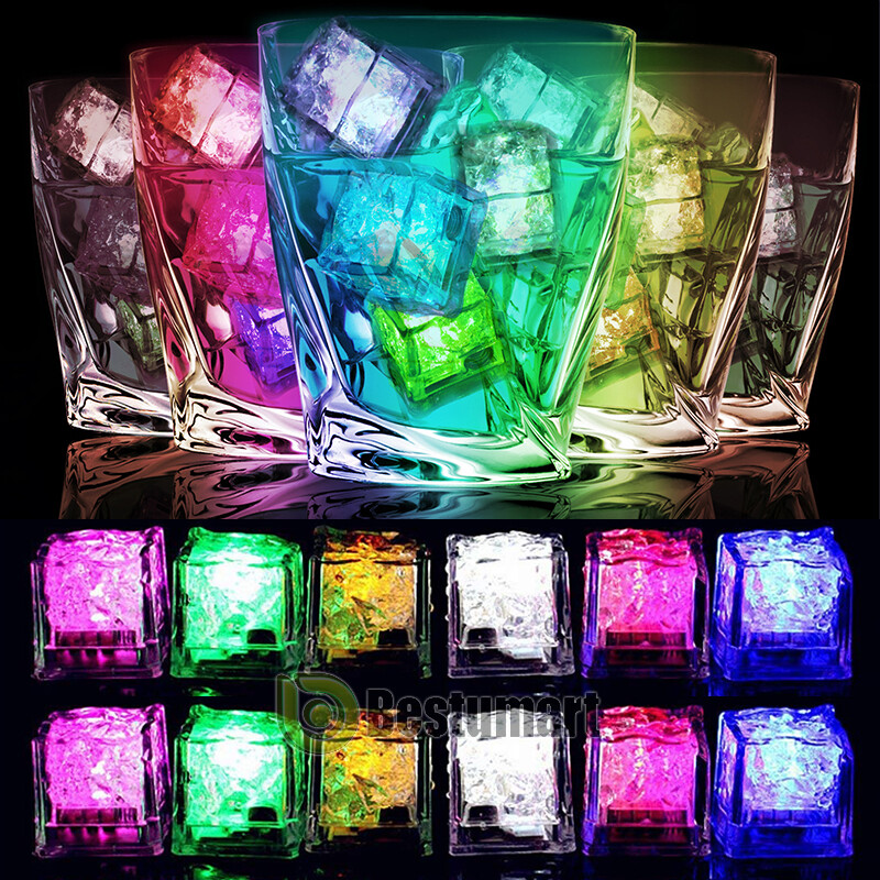 Reusable LED Light Up Ice Cubes Baby Kid Bath Glow Toy Shower Luminous Toy Decor