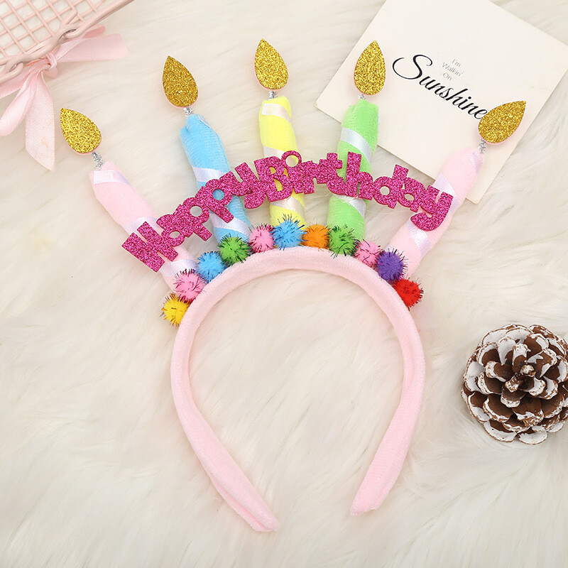 2Pack Kids Birthday Party Girls Cake Hairband Ear Hair Band Party Accessories