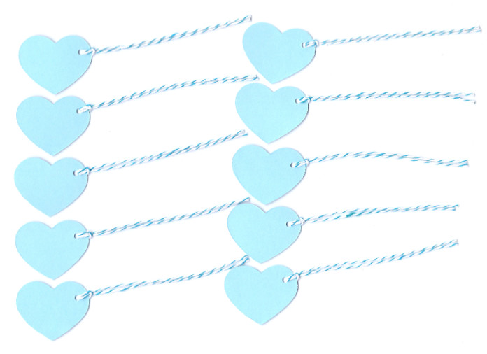 50 Blue Heart Gift Tags – Wedding Party Favor Valentines Craft Fair Price Labels