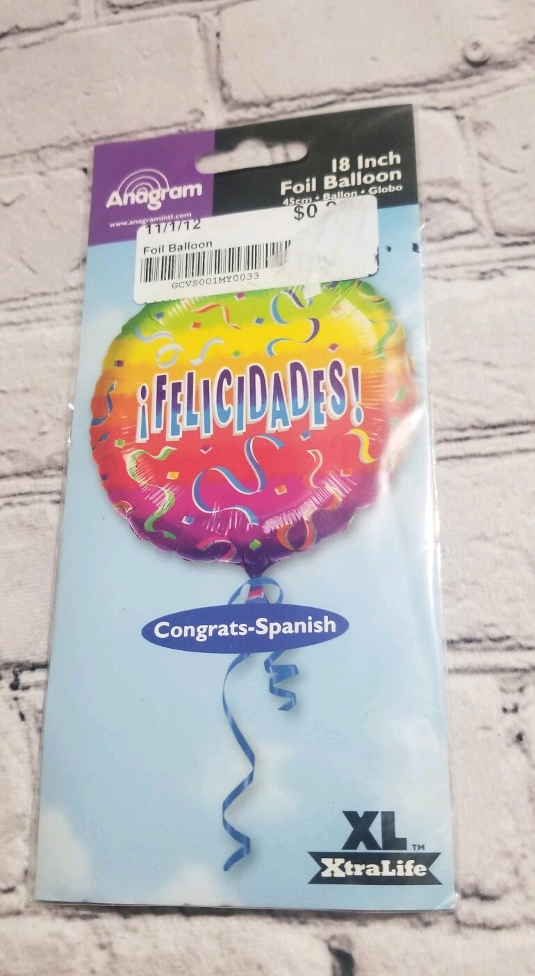 Felicidades Congrats Spanish Multicolor Foil Balloon Grad Party Decorations NEW