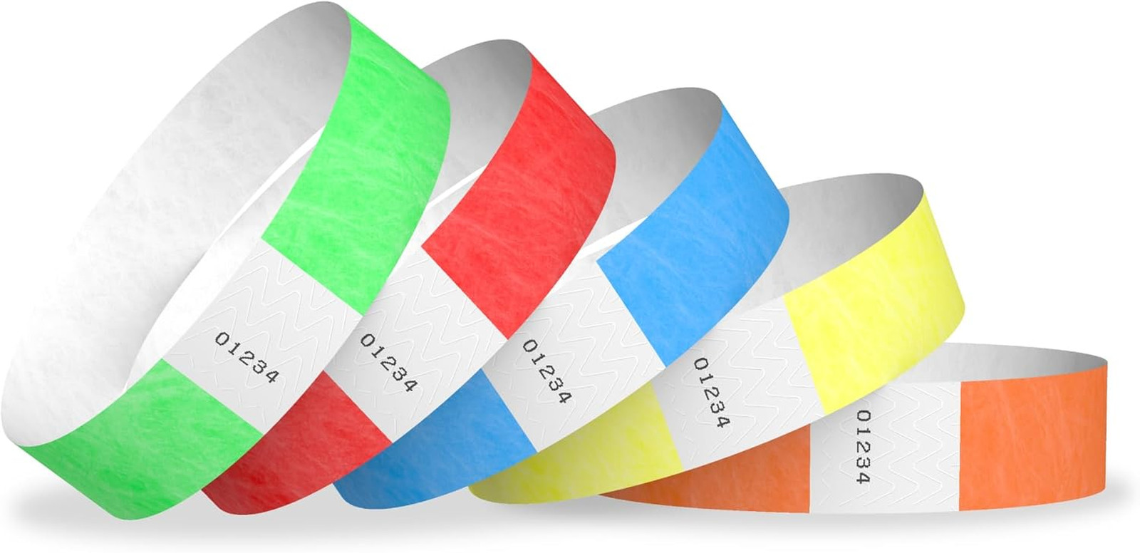 500 Tyvek Wristbands for Events – 500 Count, 5-Color Variety Pack – Tamper-Proo