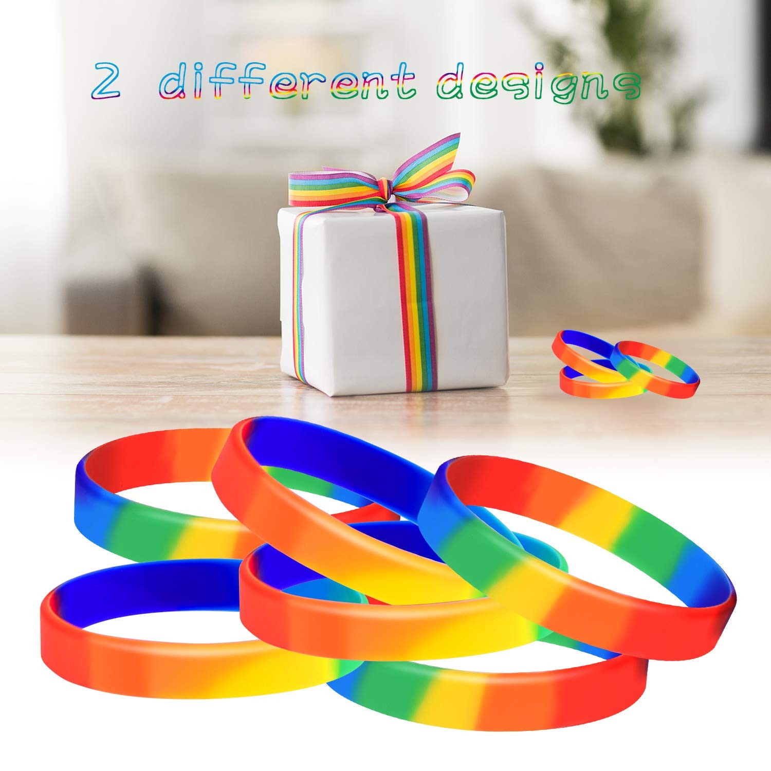 20pcs Gay Pride Wristbands LGBT Lesbian Rainbow Wristbands Silicone Sports Br…