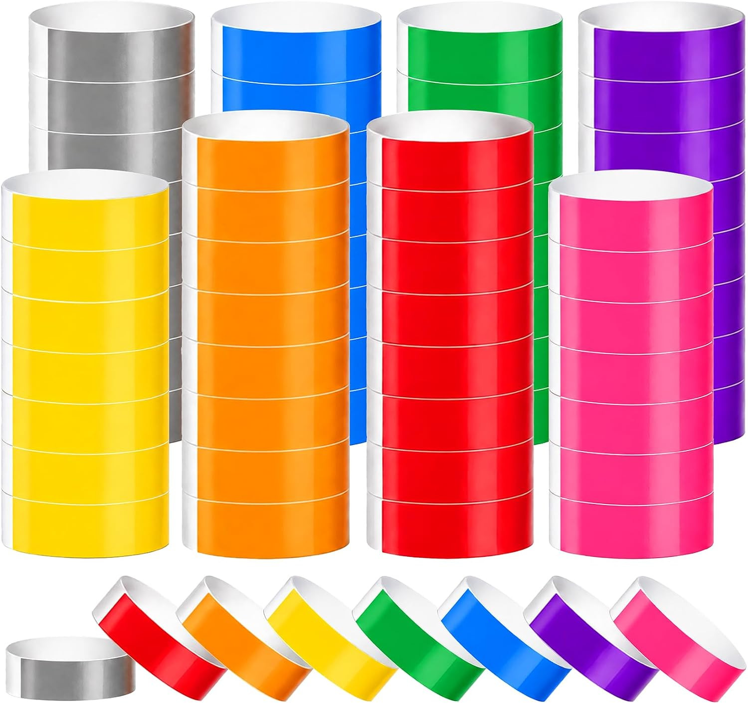 800 Pieces Colored Wristbands for Events Wrist Bands Paper Bracelets Wristbands