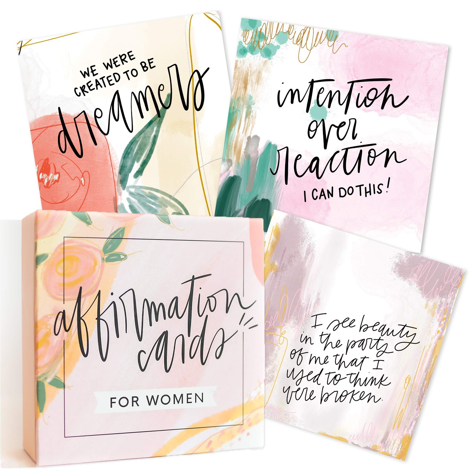 Affirmation Cards for Women: Beautifully 4 inches x 4 inches, Pink