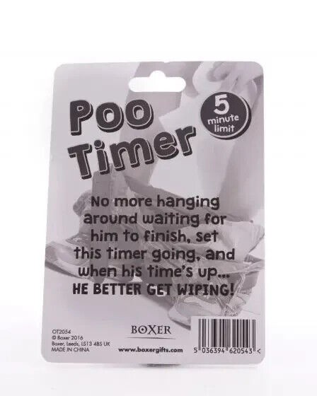 Poo Timer – Bathroom Potty Poop Clock Gag Joke Prank Birthday, Christmas, Secret
